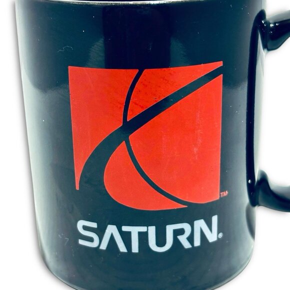 Vintage Saturn Coffee Mug Black Red Car Auto Collectible Motor Vehicle Cup. - Picture 2 of 6